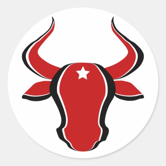 星のある赤いブルヘッド ラウンドシール (正面)