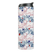 星のある赤い白と青の波 タンブラー (回転左)