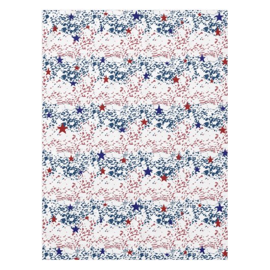 星のある赤い白と青の波 テーブルクロス (正面)