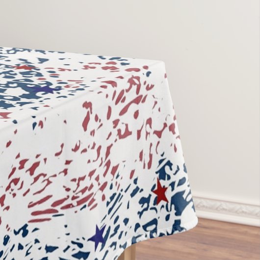 星のある赤い白と青の波 テーブルクロス (インサイチュ)