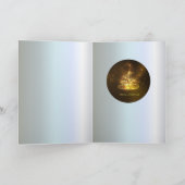 星のある黄色と茶色のクリスマスツリー シーズンカード (内部)