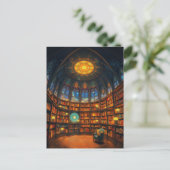 星のお洒落間に浮かぶ図書館 ポストカード (スタンド正面)