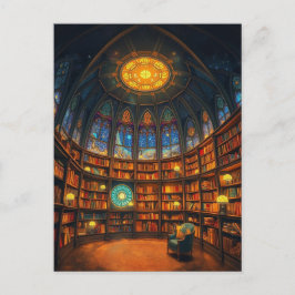星のお洒落間に浮かぶ図書館 ポストカード
