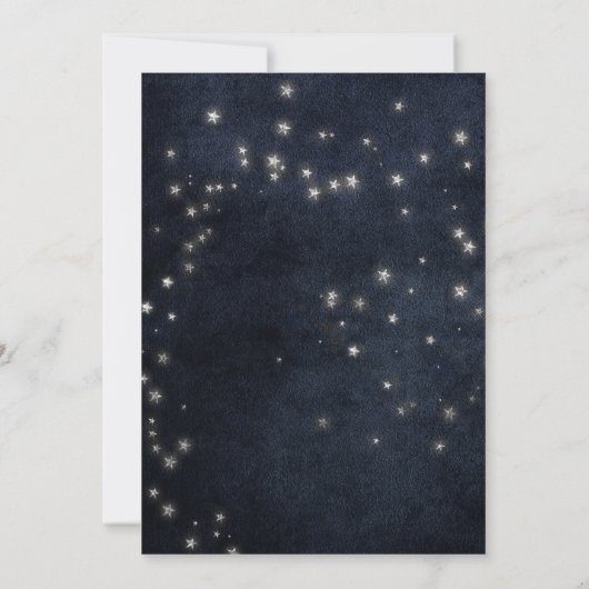 星のためのブルーシルバーのリーチ天文学の卒業 招待状 (裏面)