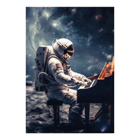 星のための交響曲 | 月の宇宙飛行士ピアノ フォトプリント            (正面)
