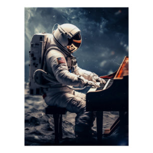 星のための交響曲 月の宇宙飛行士ピアノ ポスター
