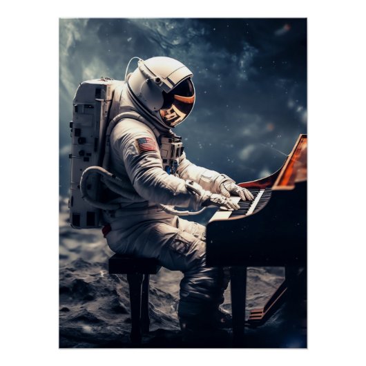 星のための交響曲 | 月の宇宙飛行士ピアノ ポスター (正面)