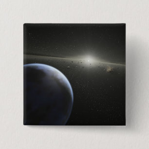 星のまわりの軌道の大きい小惑星帯 缶バッジ