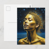 星のめい想下の女 ポストカード (正面/裏面)