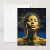 星のめい想下の女 ポストカード (正面/裏面)