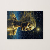 星のめい想下の神秘的な女性 ジグソーパズル (横)