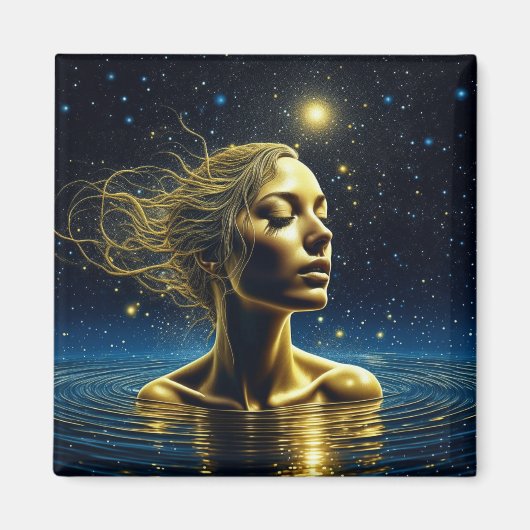 星のめい想下の神秘的な女性 マグネット (正面)