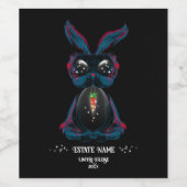 星のような目をした神秘的なバニー ワインラベル (シングルラベル)