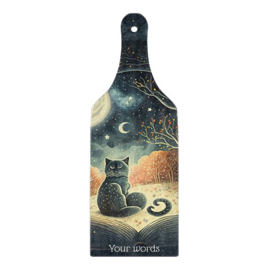 星のように神秘的な黒猫を生み出す カッティングボード (正面)