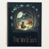 星のように神秘的な黒猫を生み出す プランナー手帳 (正面)