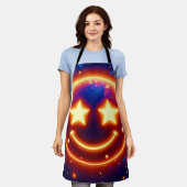 星のように輝く絵文字 エプロン (着用した状態)