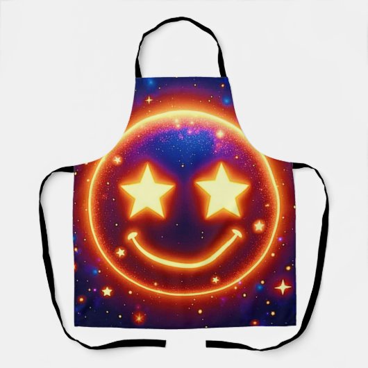 星のように輝く絵文字 エプロン (正面)