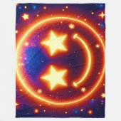 星のように輝く絵文字 フリースブランケット (正面)