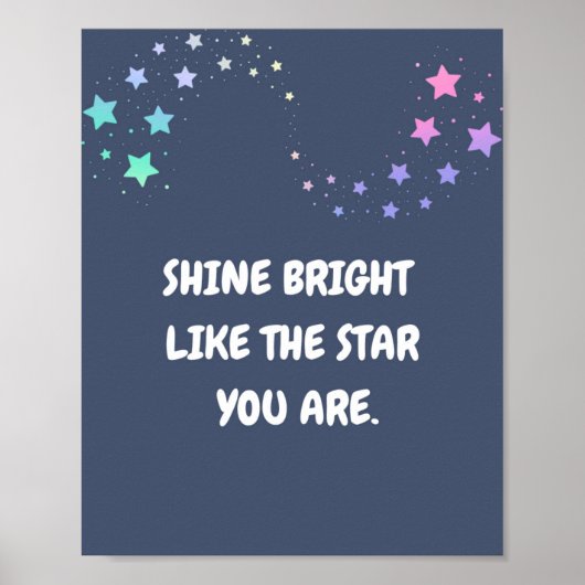 星のように輝く輝く、引用文ポスター ポスター (正面)