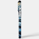 星のように輝く青い月の下に止まったワシ Case-Mate iPhoneケース (裏面 / 左)