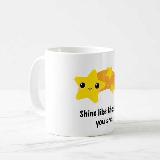 星のように輝け！かわいいスターマグ コーヒーマグカップ (正面左)