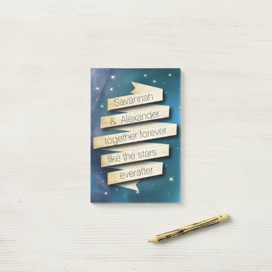 星のようにEverafterをパーソナライズ投稿®注 ポストイット (デスク上)