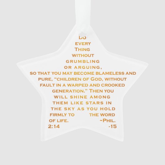 星のアクリルのオーナメントのような輝やき オーナメント (正面)