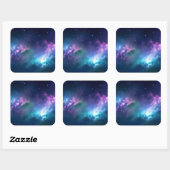 星のイルミネーション：星白熱［赤熱］光を放つ付き星雲 スクエアシール (シート)