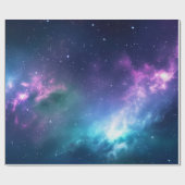 星のイルミネーション：星白熱［赤熱］光を放つ付き星雲 ラッピングペーパー (フラット)