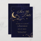 星のエレガント下の夜を予算Quinceaenera ノートカード (正面/裏面)