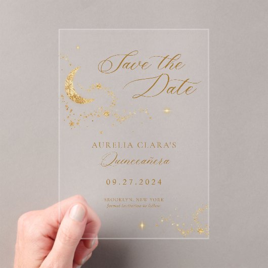 星のエレガント下の夜キンセアニラ アクリル招待状 (インサイチュ (ポータブル))