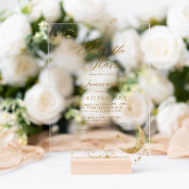 星のエレガント下の夜キンセアニラ アクリル招待状