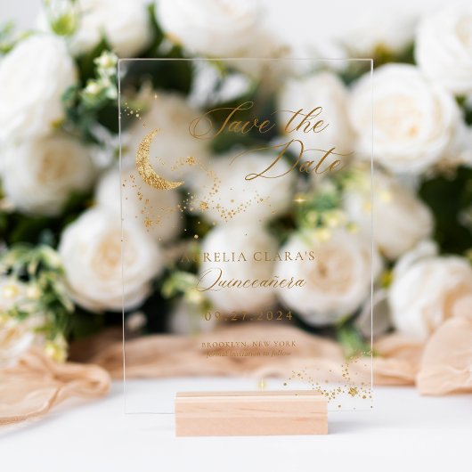 星のエレガント下の夜キンセアニラ アクリル招待状