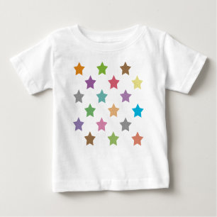 星のカラフルパターン ベビーTシャツ