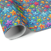 星のカラフルパターン ラッピングペーパー (ロールコーナー)