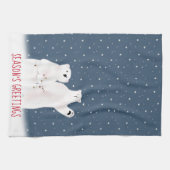 星のキッチンタオルにクリスマスのホッキョクグマ キッチンタオル (横)
