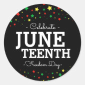 星のクラスター祝ジュナグ黒RYGB ラウンドシール (正面)