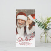 星のクリスマスにスタイリッシュな休日の写真カードを信じて下さい シーズンカード (スタンド正面)