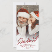 星のクリスマスにスタイリッシュな休日の写真カードを信じて下さい シーズンカード (正面)