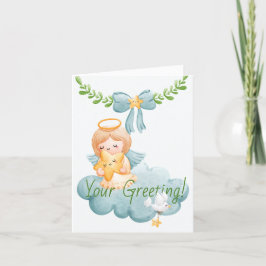 星のクリスマスに自分の天使を作成 シーズンカード