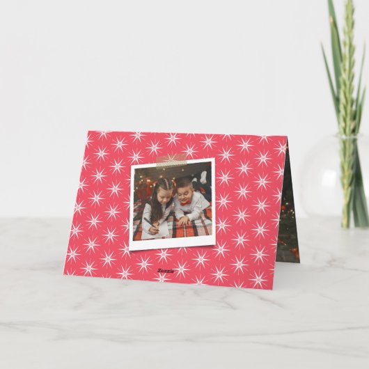 星のクリスマスの写真の休日の挨拶状を信じて下さい シーズンカード (裏面)