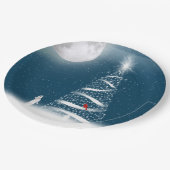 星のクリスマスツリーと月 ペーパープレート (アングル)