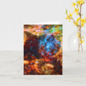 星のグループ、タランチュラの星雲の宇宙のイメージ カード (黄色い花)