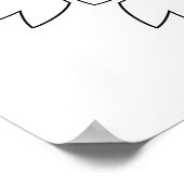 星のコアのある葉の花弁の曼荼羅ぬりえ ポスター (角)