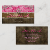 星のスエードの名刺の明るいピンクH 名刺 (正面/裏面)