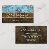 星のスエードの名刺の空色H 名刺 (正面/裏面)