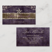 星のスエードの名刺の紫色のスエードH 名刺 (正面/裏面)