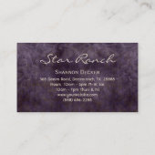 星のスエードの名刺の紫色のスエードH 名刺 (裏面)