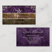 星のスエードの名刺の紫色のヒョウH 名刺 (正面/裏面)