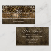 星のスエードの名刺の金ゴールドのヒョウH 名刺 (正面/裏面)